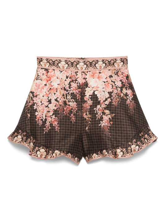 Zimmermann shorts black — Linen‑blend tailored shorts