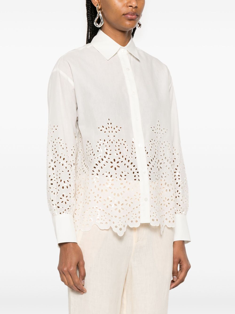 Ermanno Firenze Chemises Coton blanc brodé