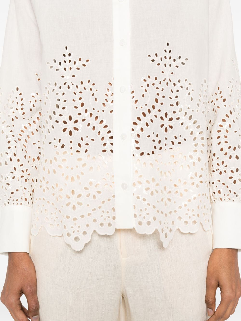 Ermanno Firenze Chemises Coton blanc brodé