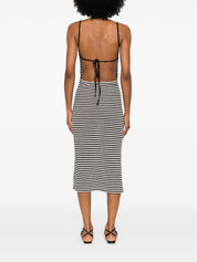 Vestido midi de algodón a rayas negras de Emporio Armani Sea clothing