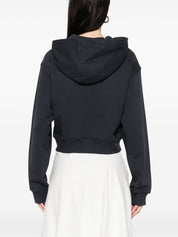 Emporio Armani Blue Cotton Cropped Hoodie