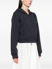Emporio Armani Blue Cotton Cropped Hoodie