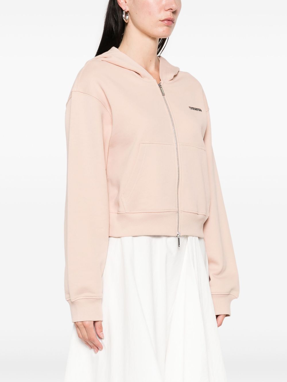 Emporio Armani Powder Cotton Zip Hoodie — Women's Sweater