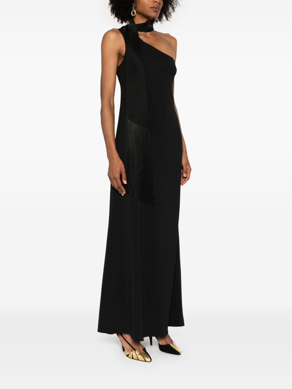 Taller Marmo Pre Dresses Black one-shoulder long dress