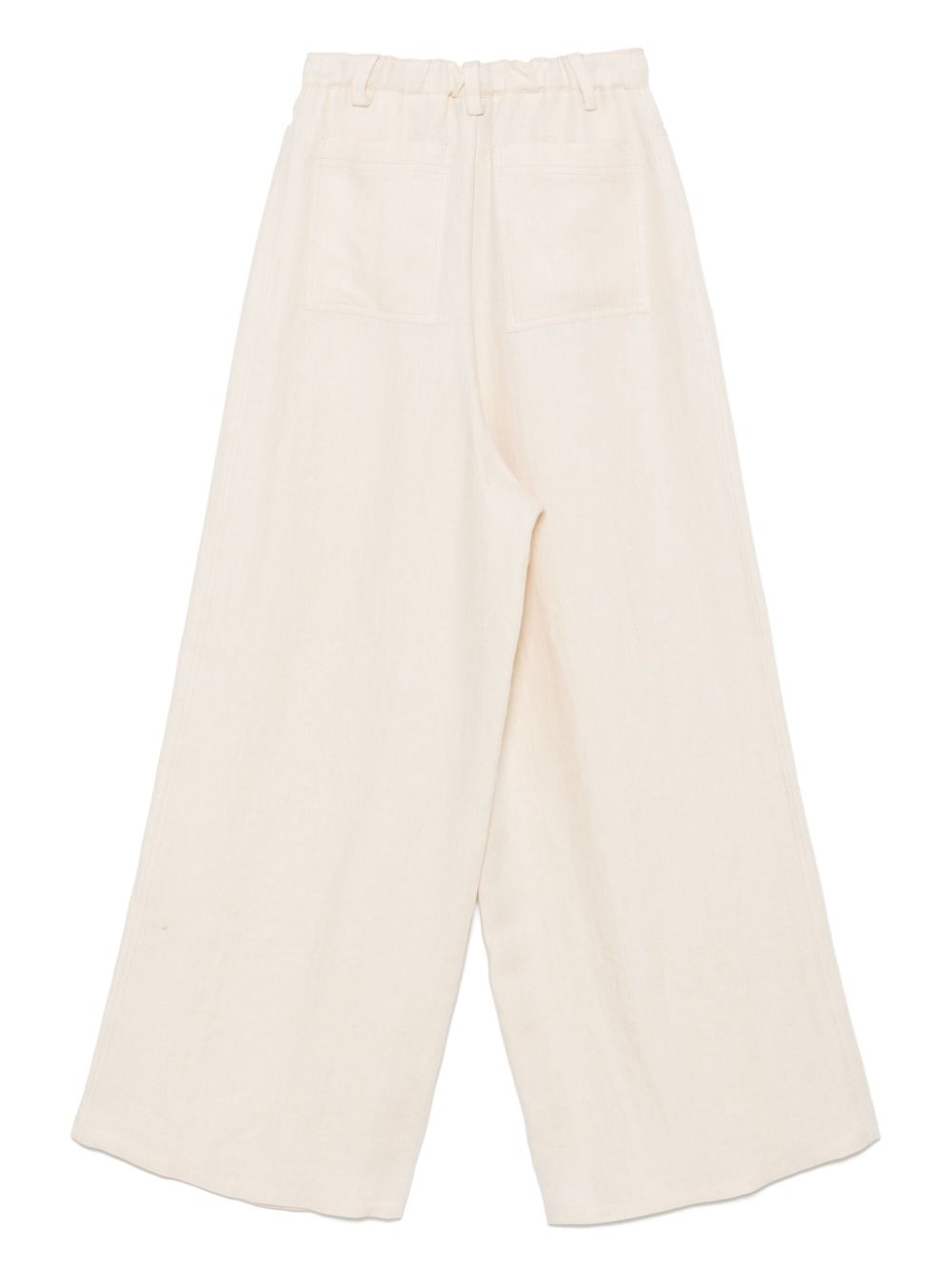 Pantalon Alysi en lin blanc à jambe large