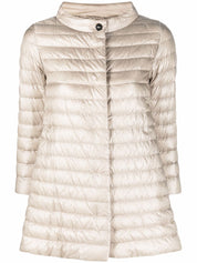 Herno Coats Beige nylon midi down jacket