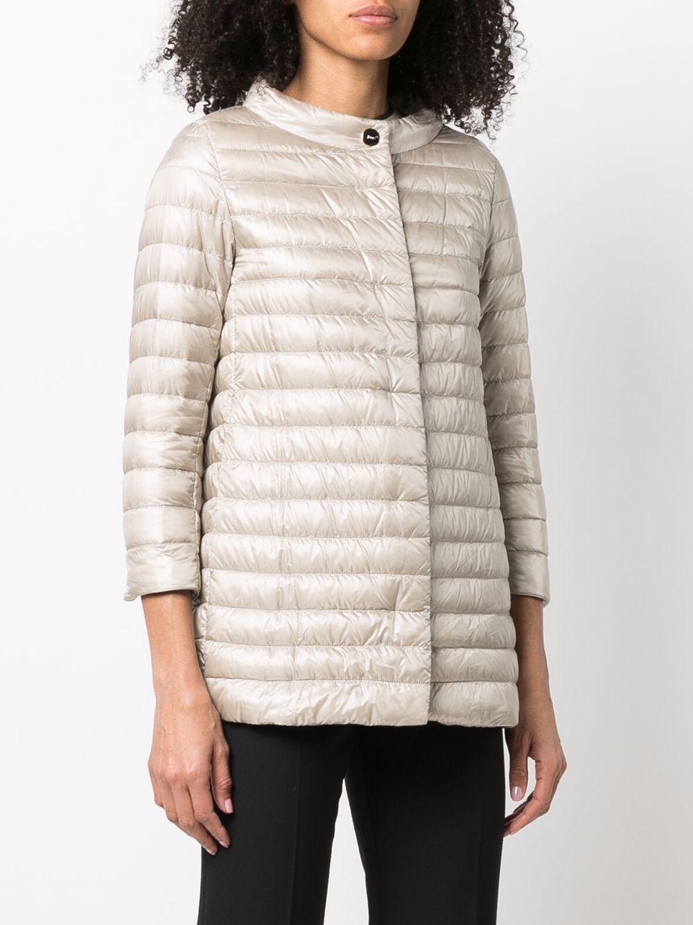 Herno Coats Beige nylon midi down jacket