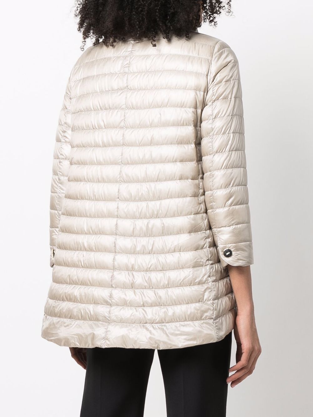 Herno Coats Beige nylon midi down jacket