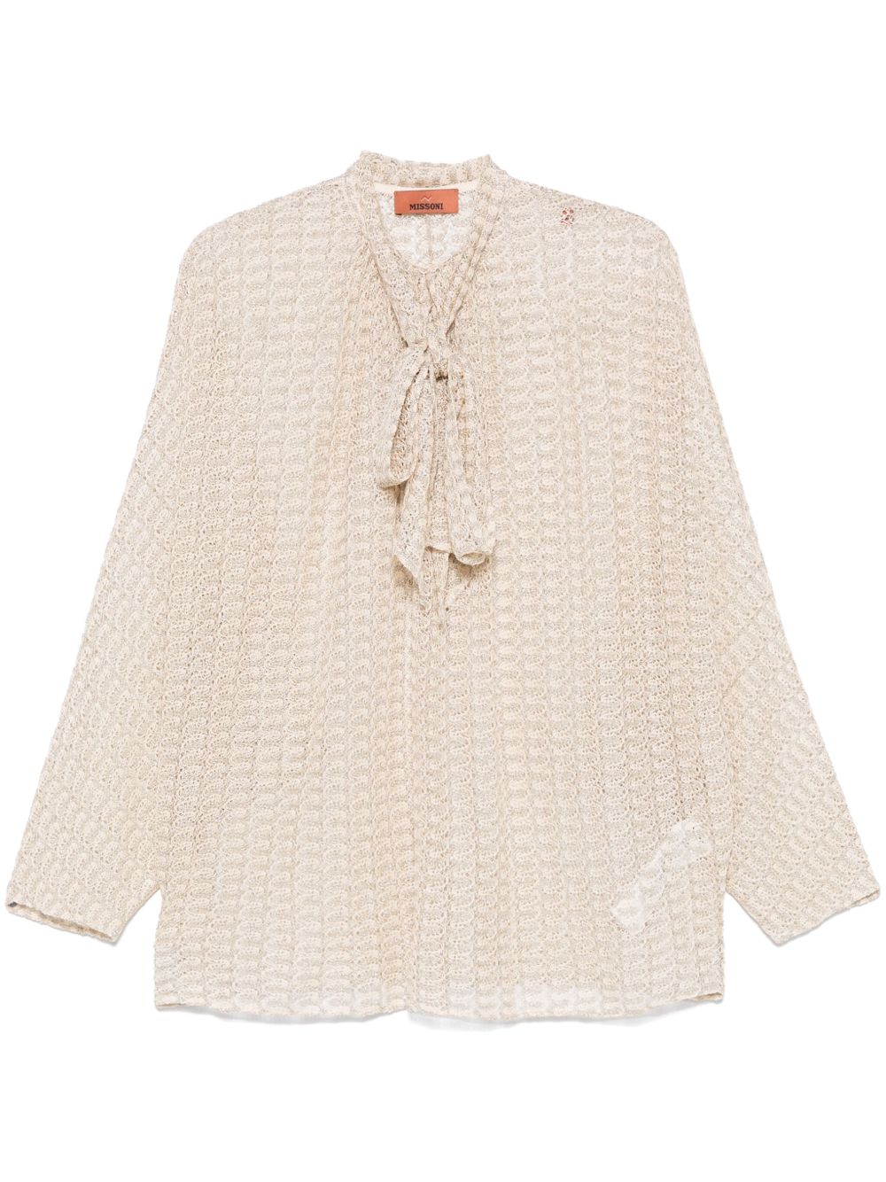 Chemises Missoni Chemisier beige avec détail nœud