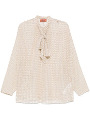 Chemises Missoni Chemisier beige avec détail nœud