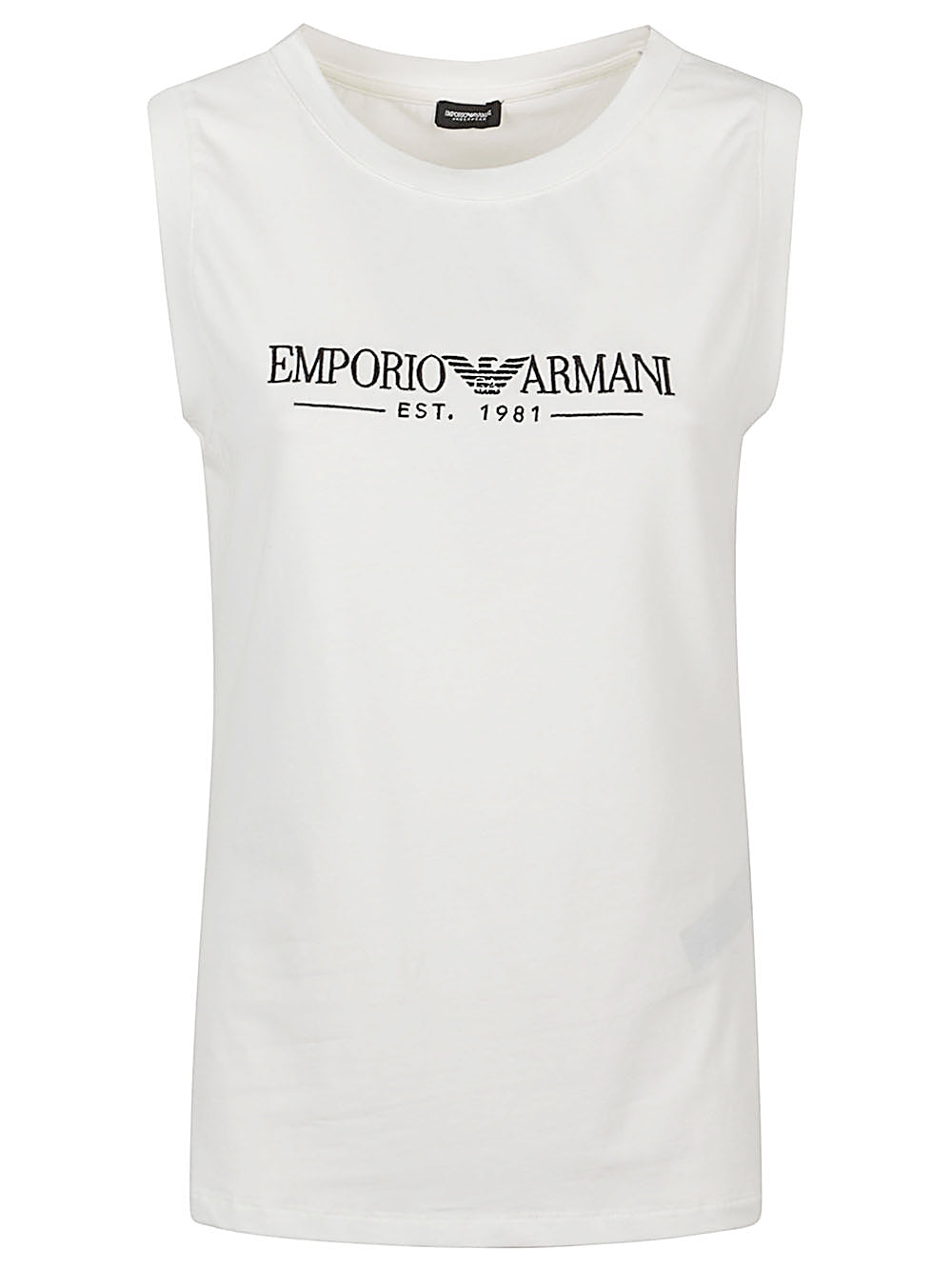 Emporio Armani white cotton logo tank — luxe everyday comfort