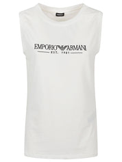 Emporio Armani white cotton logo tank — luxe everyday comfort