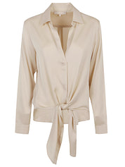 Silk95Five Shirts Beige silk Thai Top