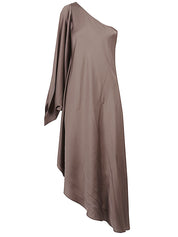Silk95Five Dresses Brown asymmetrical silk kaftan