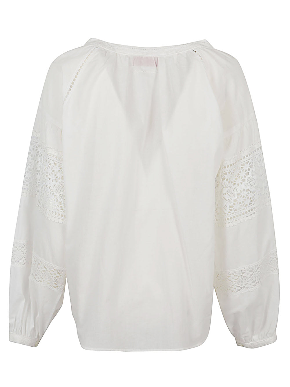 Chemises Ermanno Firenze en coton blanc avec détails en dentelle