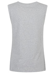 Emporio Armani Grey Logo Tank — Cotton Round‑Neck Top