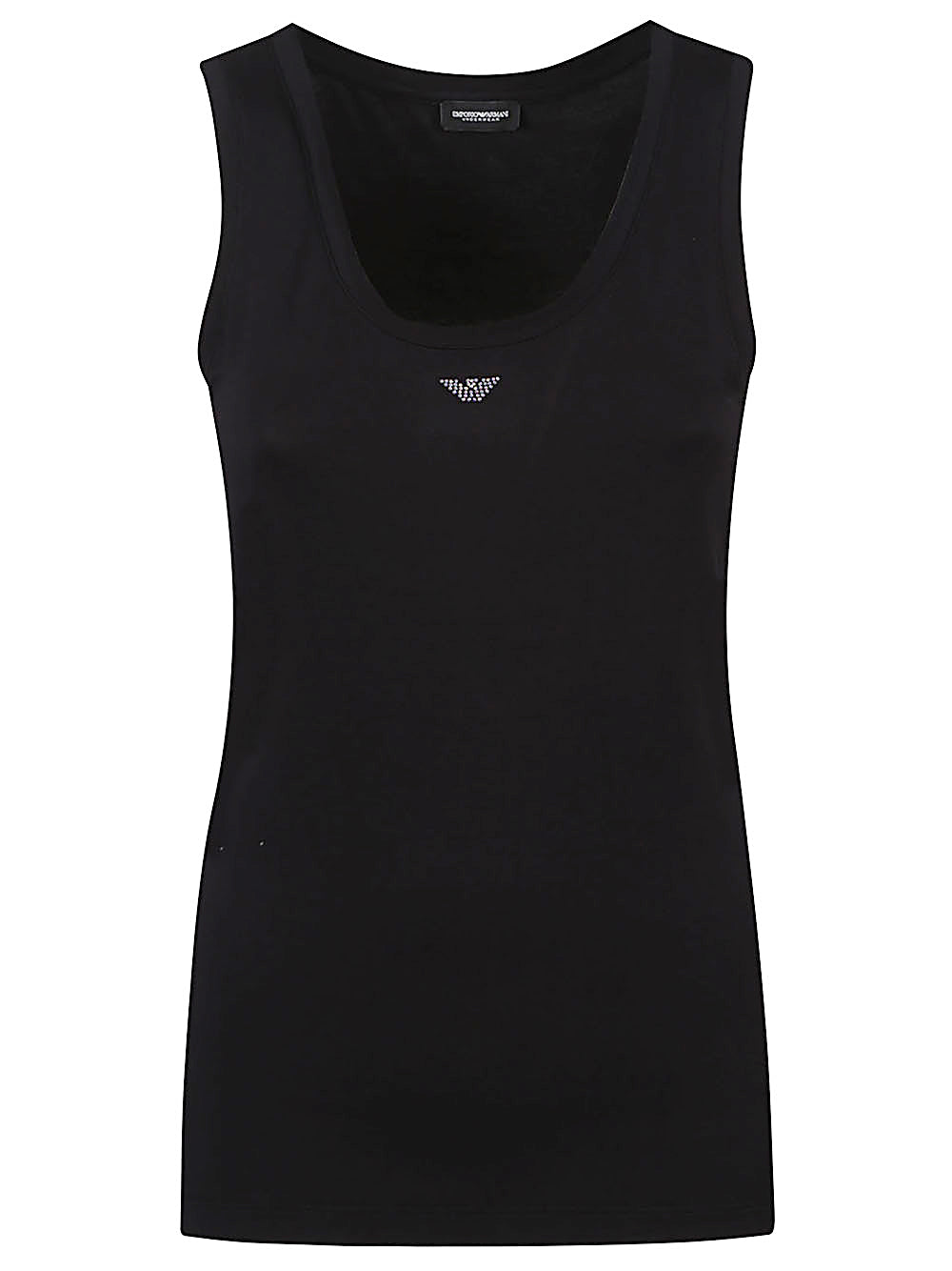Emporio Armani Top Black tank top — Sleek Italian knit