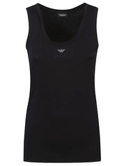 Emporio Armani Top Black tank top — Sleek Italian knit