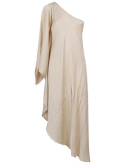 Silk95Five Dresses Beige asymmetrical silk kaftan