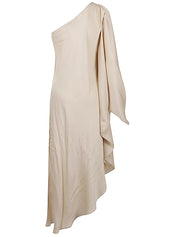 Silk95Five Dresses Beige asymmetrical silk kaftan