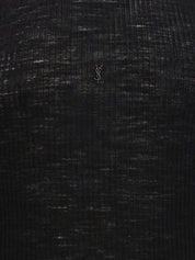 Saint Laurent ribbed tank top in wool cotton blend