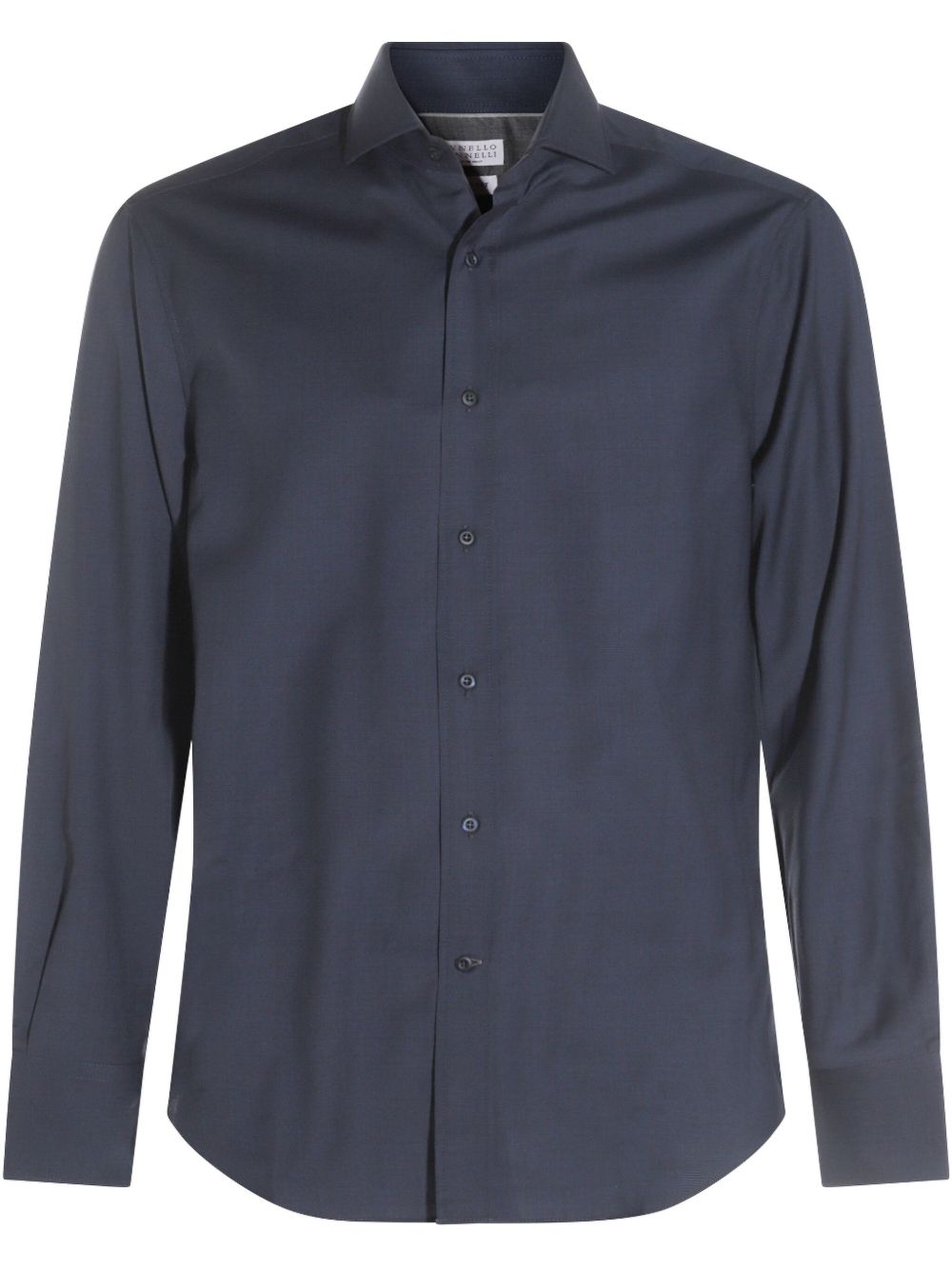 Blue Virgin Wool Shirt — Brunello Cucinelli