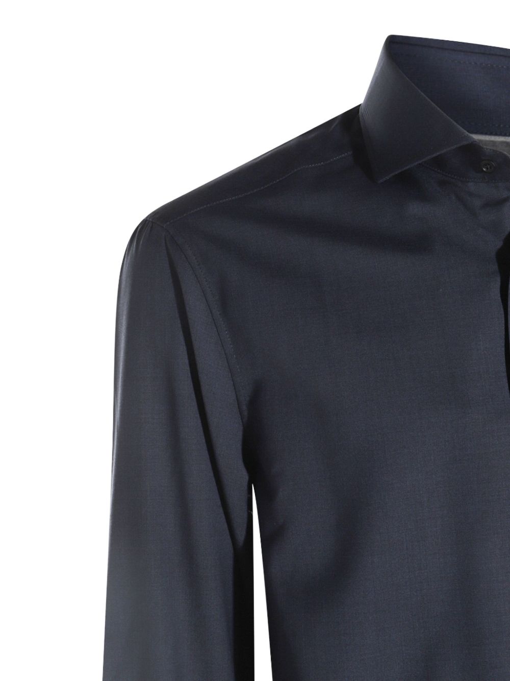 Blue Virgin Wool Shirt — Brunello Cucinelli