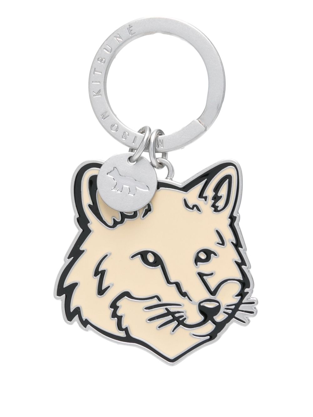 Maison Kitsuné Bold Fox Head keyring in enamelled metal