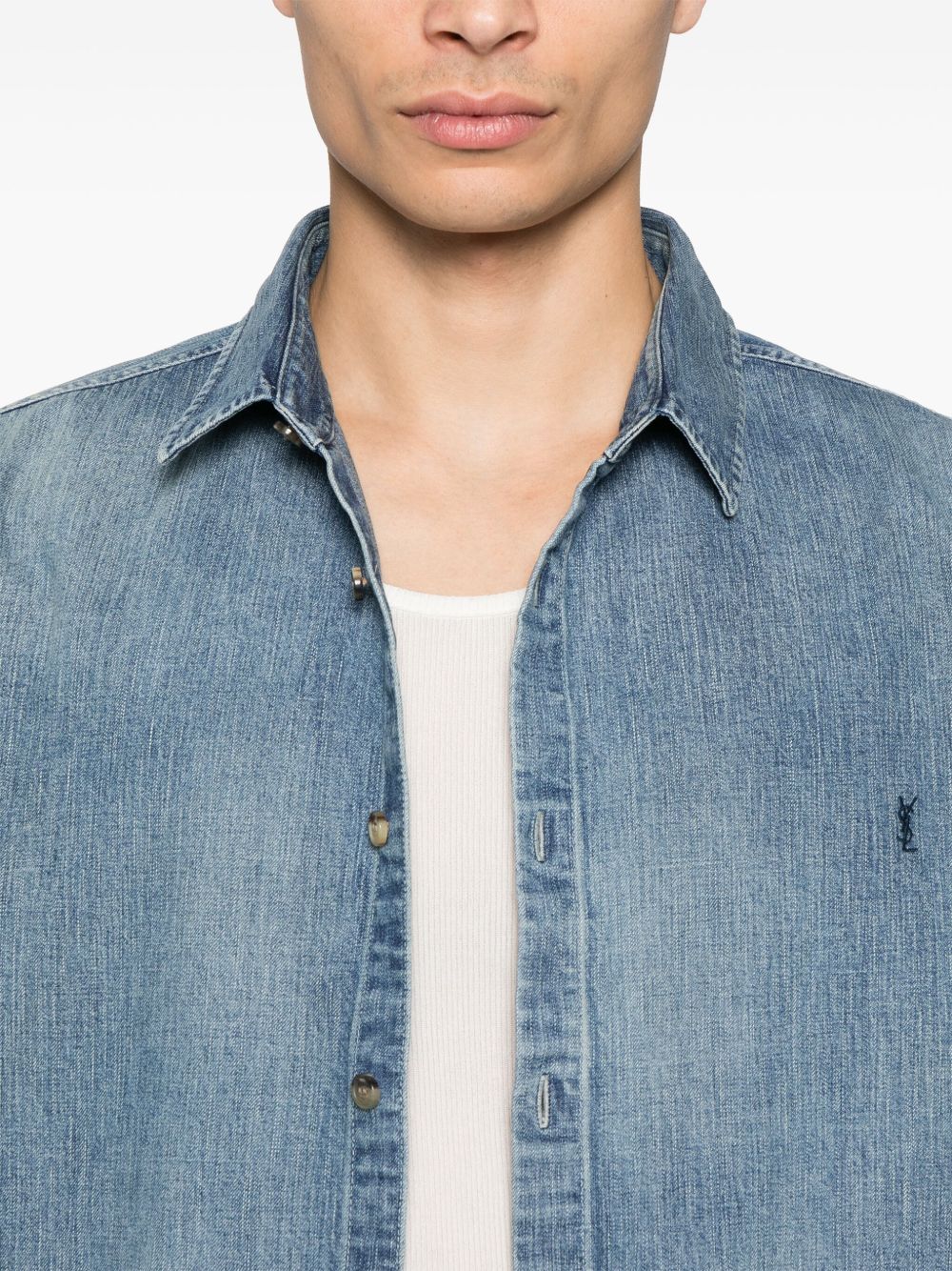Saint Laurent Shirts Blue denim cotton