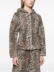Ganni Leopard print hoodie in organic cotton