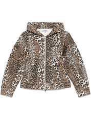 Ganni Leopard print hoodie in organic cotton