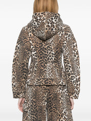 Ganni Leopard print hoodie in organic cotton