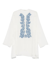 Embroidered Silk Kaftan — Ermanno Scervino Floral Appliqués