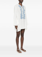 Embroidered Silk Kaftan — Ermanno Scervino Floral Appliqués