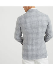 Brunello Cucinelli Jackets Grey linen double-breasted