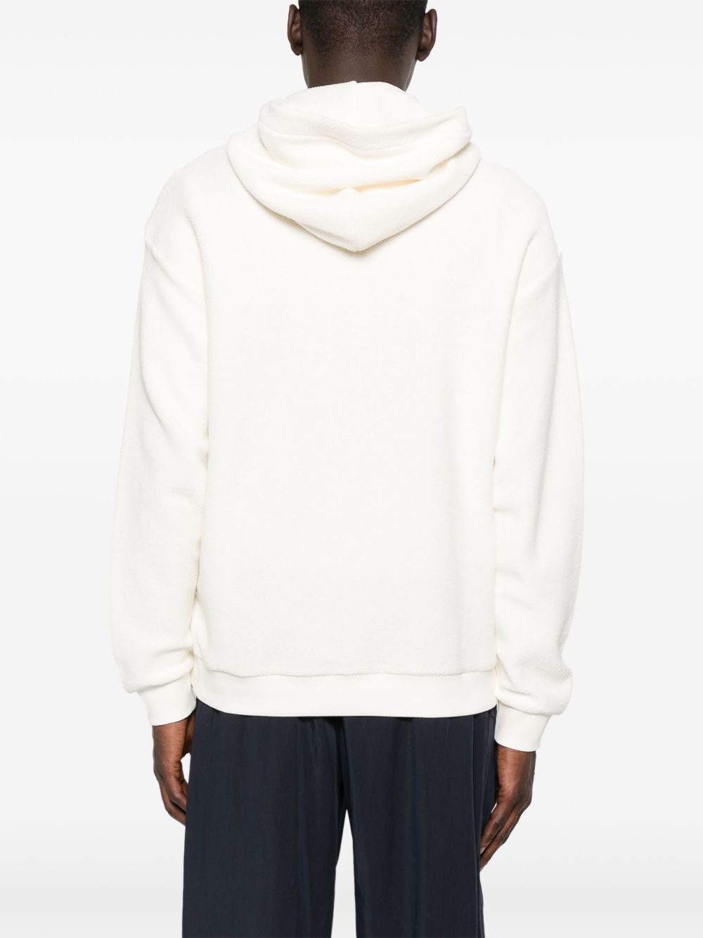 EMPORIO ARMANI EXCLUSIVE Sweaters White cotton hoodie