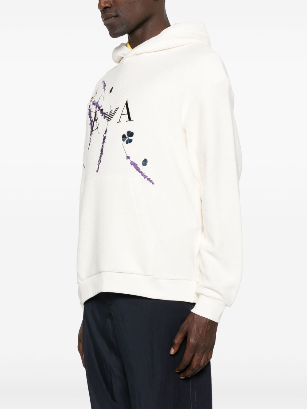 EMPORIO ARMANI EXCLUSIVE Sweaters White cotton hoodie