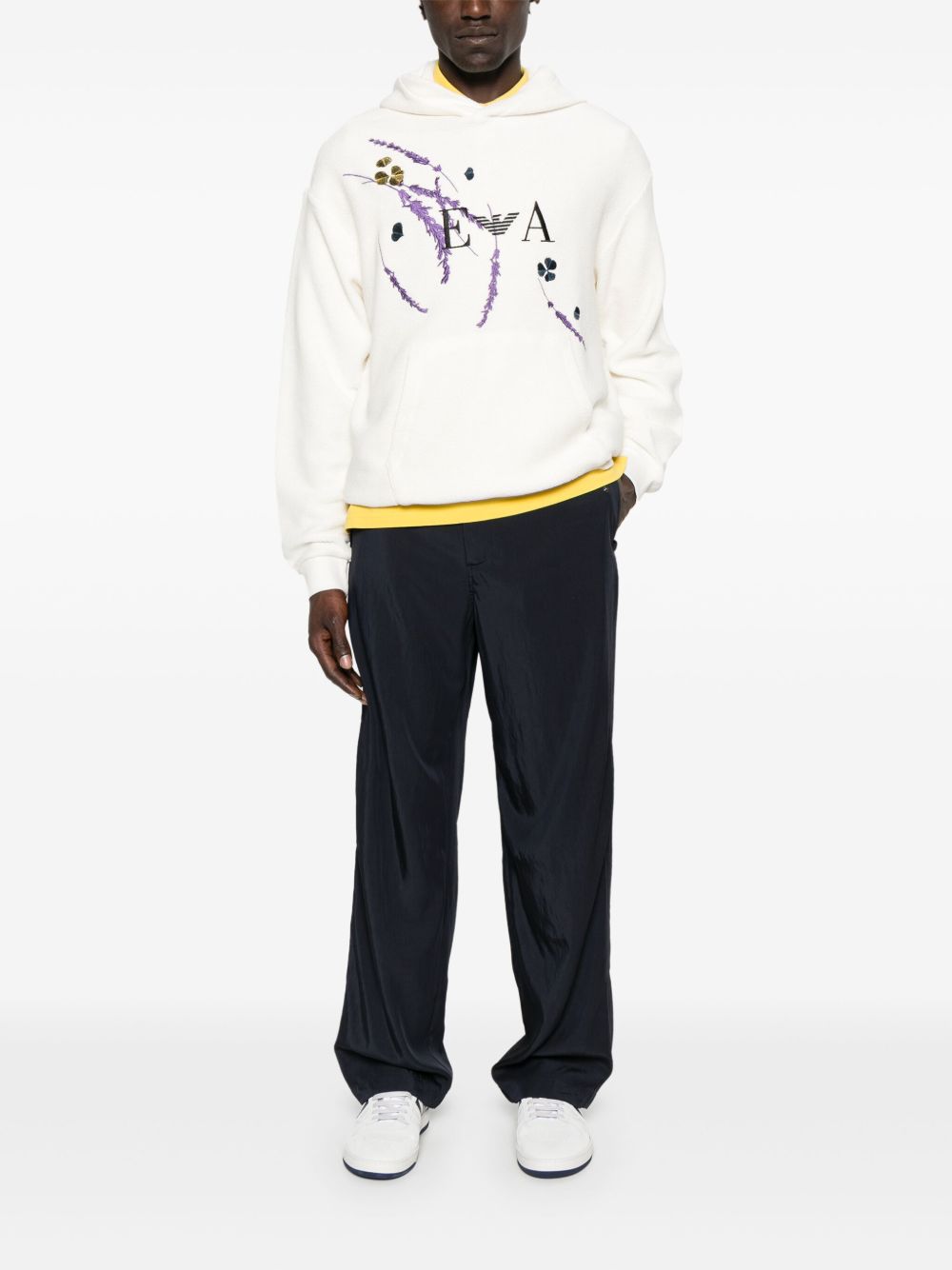 EMPORIO ARMANI EXCLUSIVE Sweaters White cotton hoodie