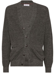 Brunello Cucinelli Grey Cotton Knit Cardigan