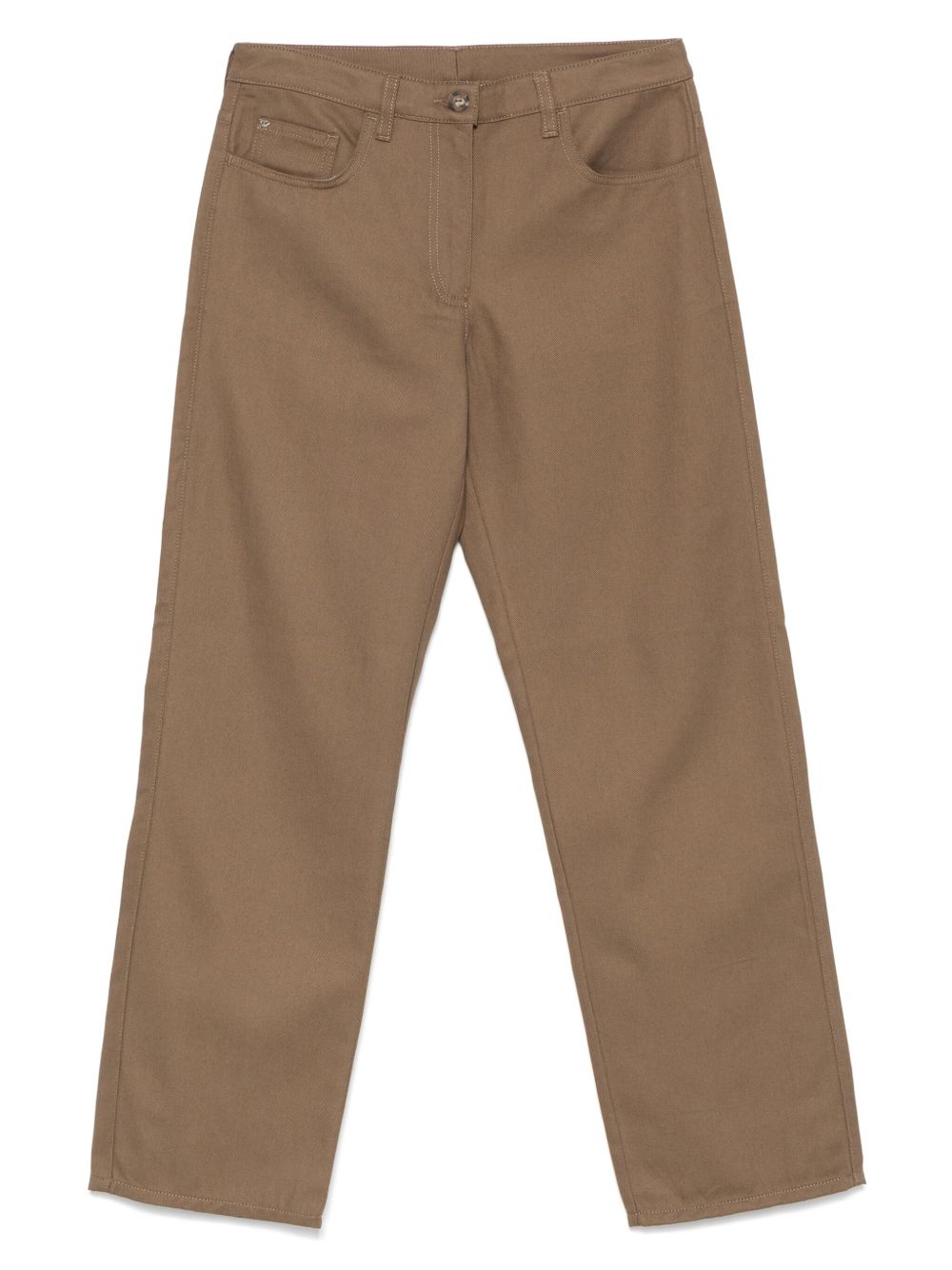 Emporio Armani Brown Organic Cotton Trousers
