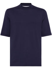 Brunello Cucinelli T-shirts and Polos Blue cotton jersey