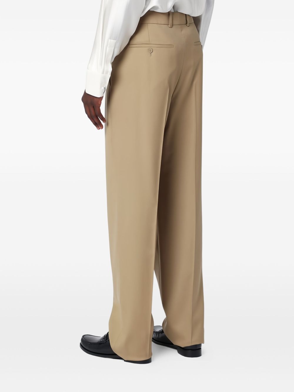 Saint Laurent Trousers Beige high-waisted wool