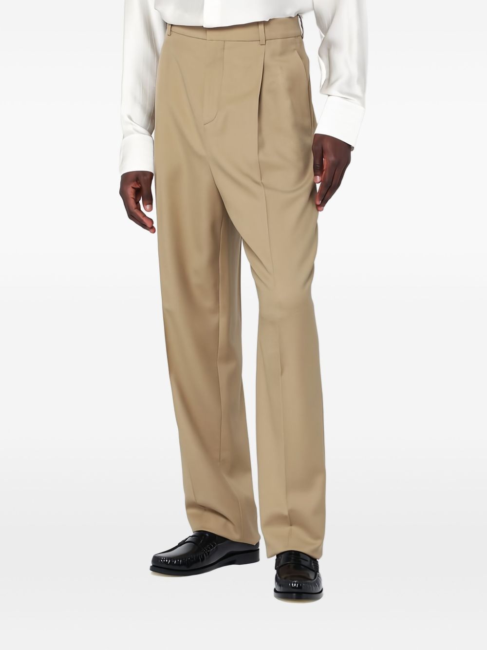 Saint Laurent Trousers Beige high-waisted wool