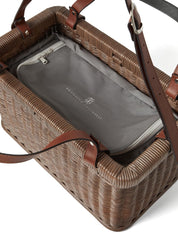 Beige Wicker Basket Bag — Brunello Cucinelli Shopper