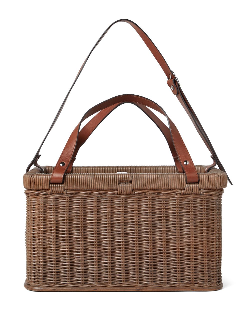 Beige Wicker Basket Bag — Brunello Cucinelli Shopper