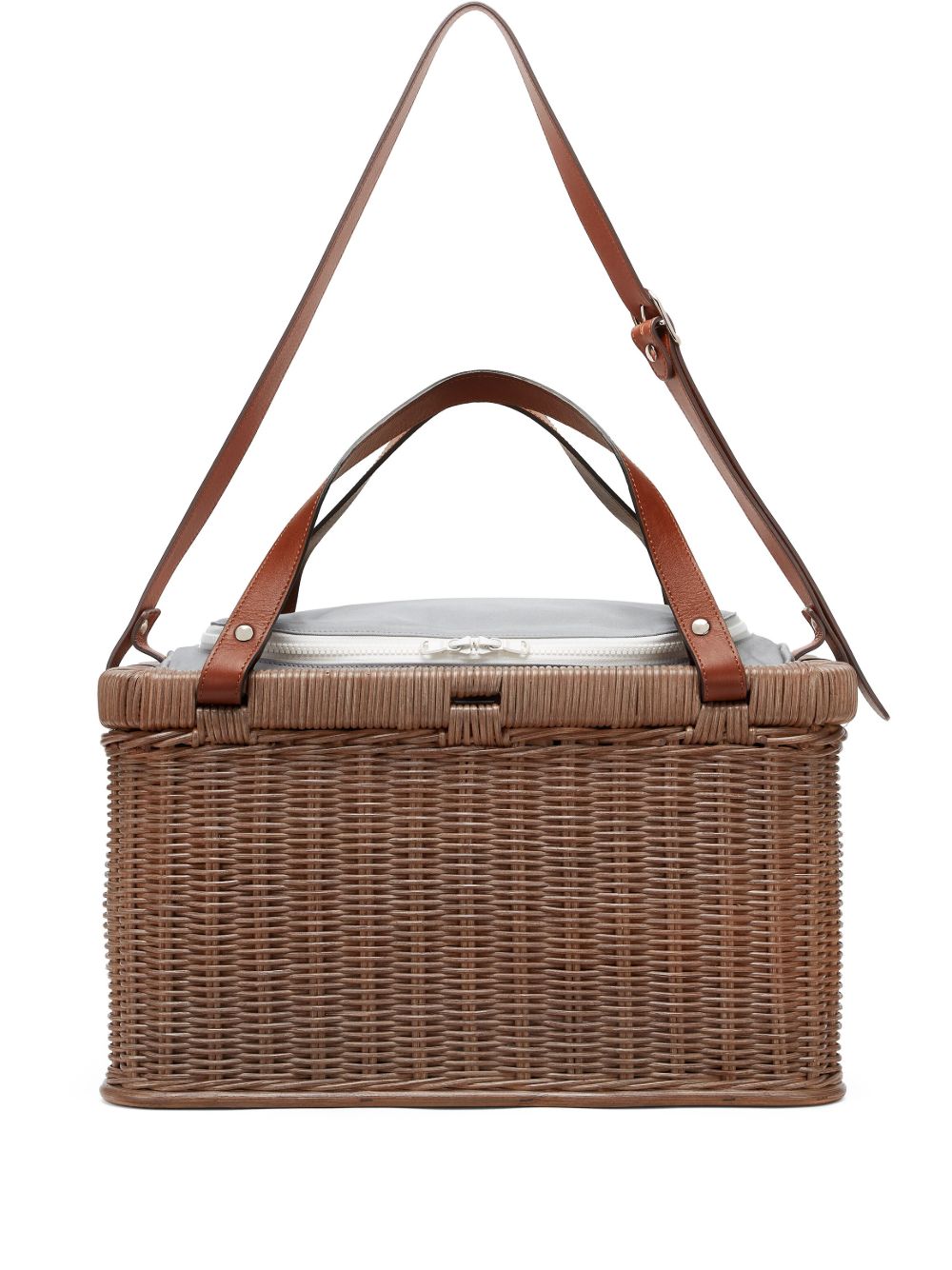 Beige Wicker Basket Bag — Brunello Cucinelli Shopper