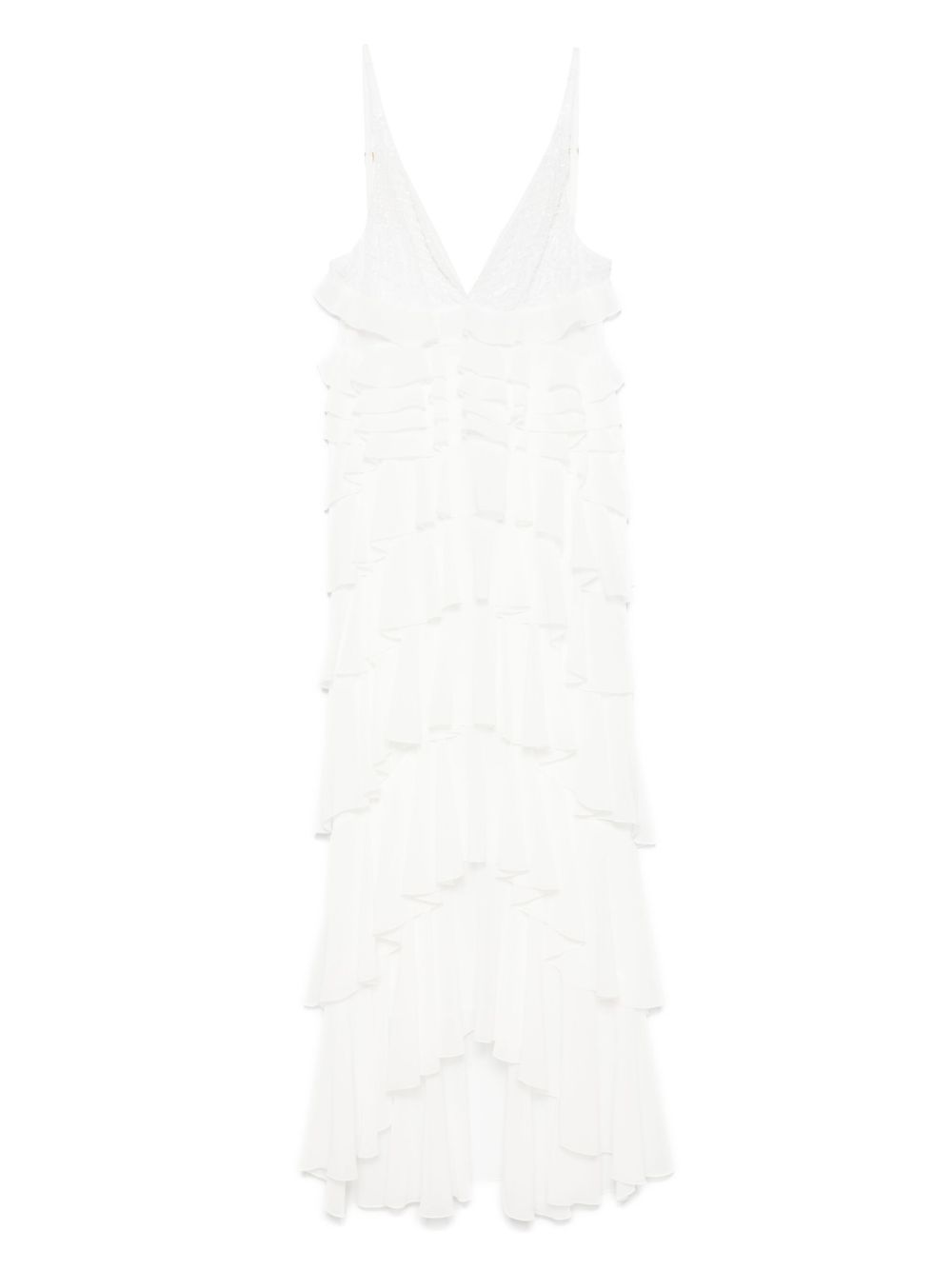 Ivory Frilled Gown — Elisabetta Franchi Dresses