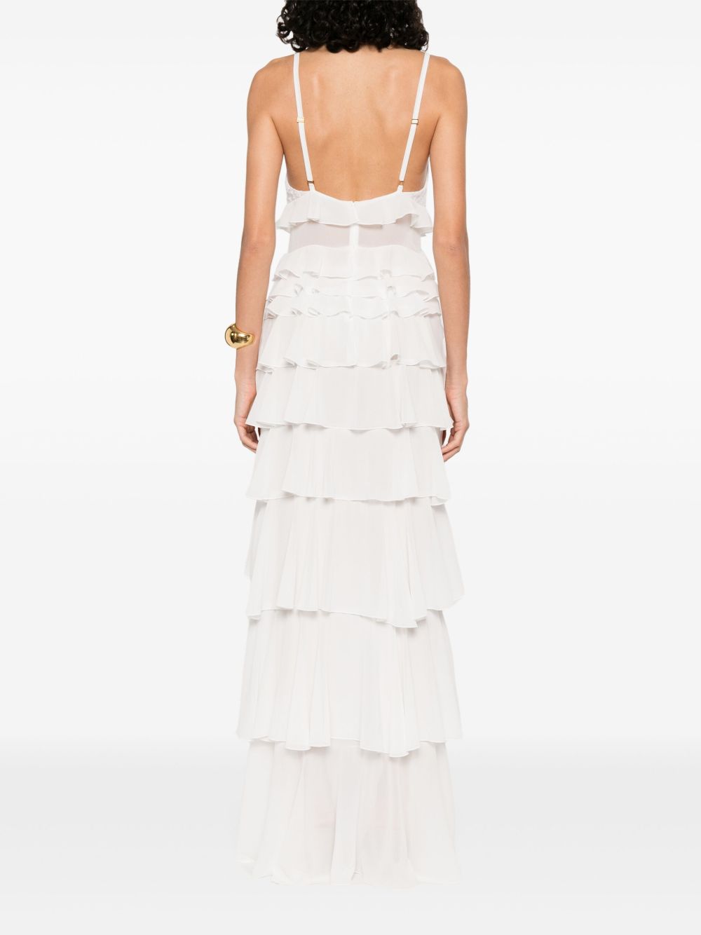 Ivory Frilled Gown — Elisabetta Franchi Dresses