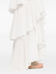 Ivory Frilled Gown — Elisabetta Franchi Dresses