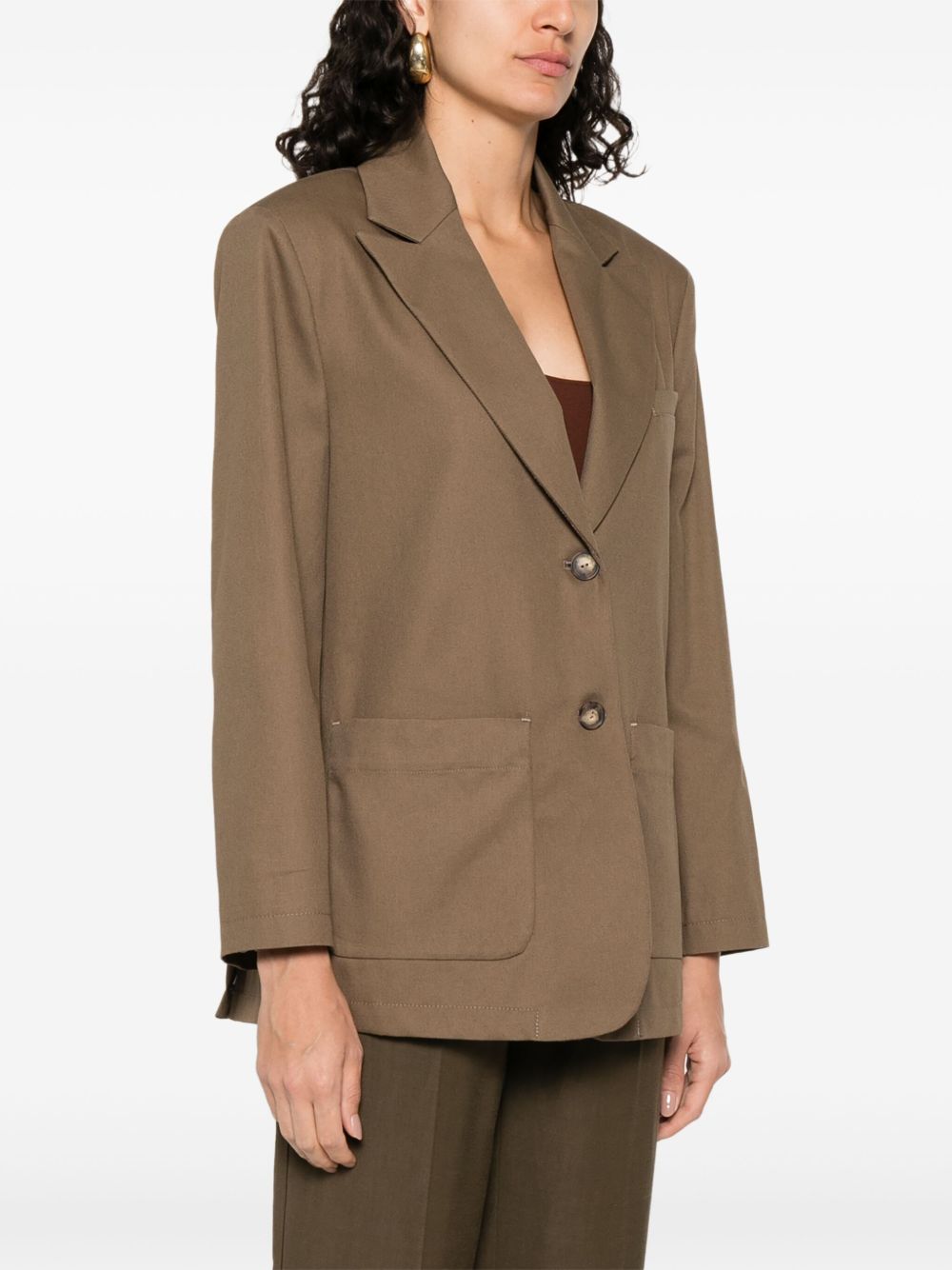 Emporio Armani Brown Cotton Blazer — Women's Jacket